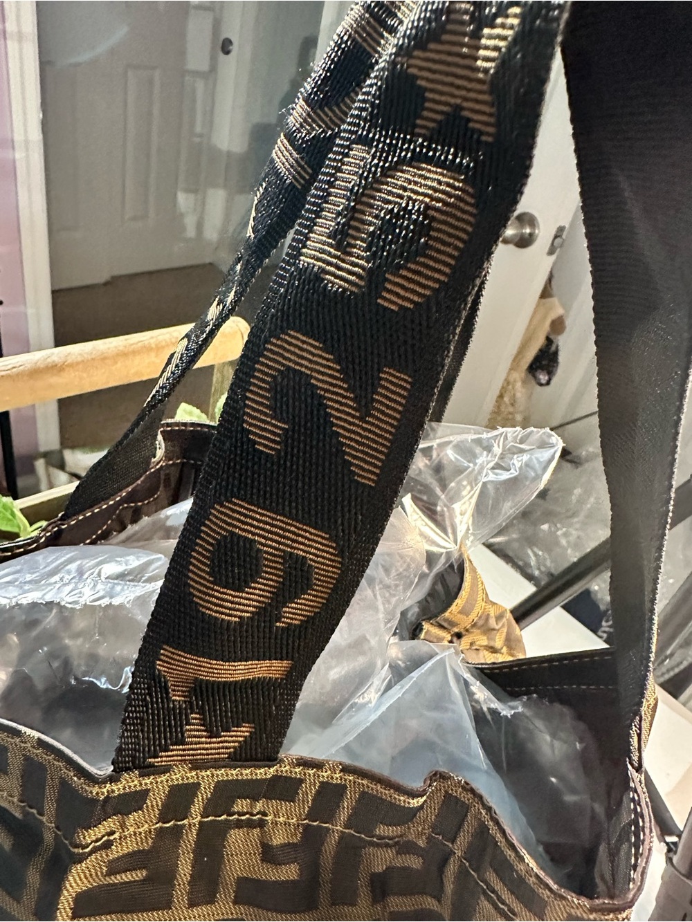 Fendi Brown FF Zucca Canvas Tote with Logo Strap - Picture 8 of 11